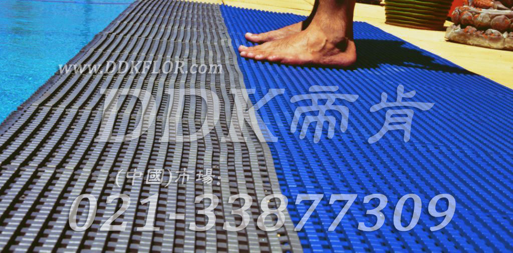 灰藍(lán)相拼_游泳館岸邊地面防滑材料