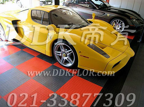 紅+灰_組合安裝_新式車庫地膠鋪裝