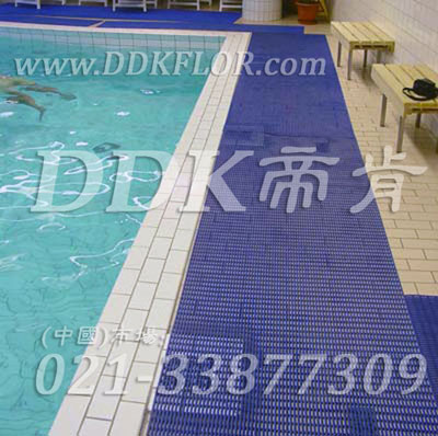 藍(lán)色_直條紋_游泳館池邊濾水防滑地毯（13）